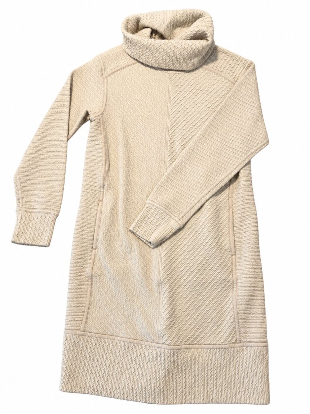 lululemon On Repeat Dress Ivory Removable Cowl Neck Size 6